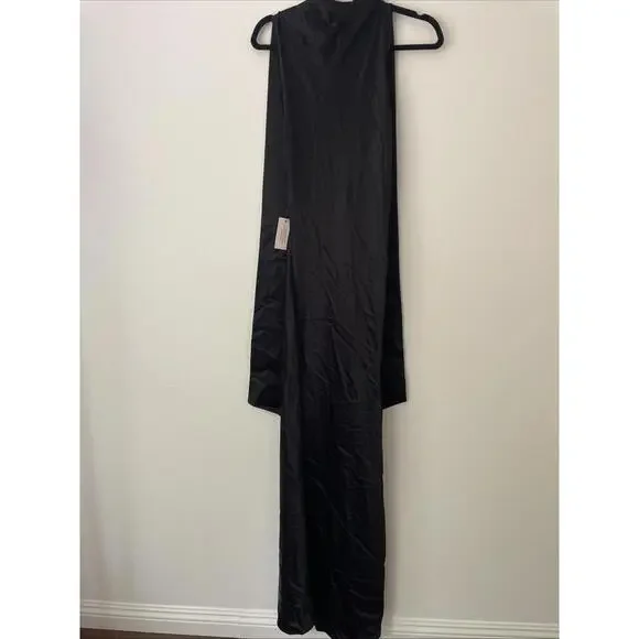 Revolve Sau Lee Black Penelope Halter Tie Neck Maxi Gown Size 2 NWT $550 msrp - Picture 6 of 8